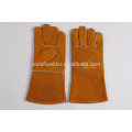 Guantes de soldadura económicos A1 47cm vaca guantes de soldadura de cuero dividido